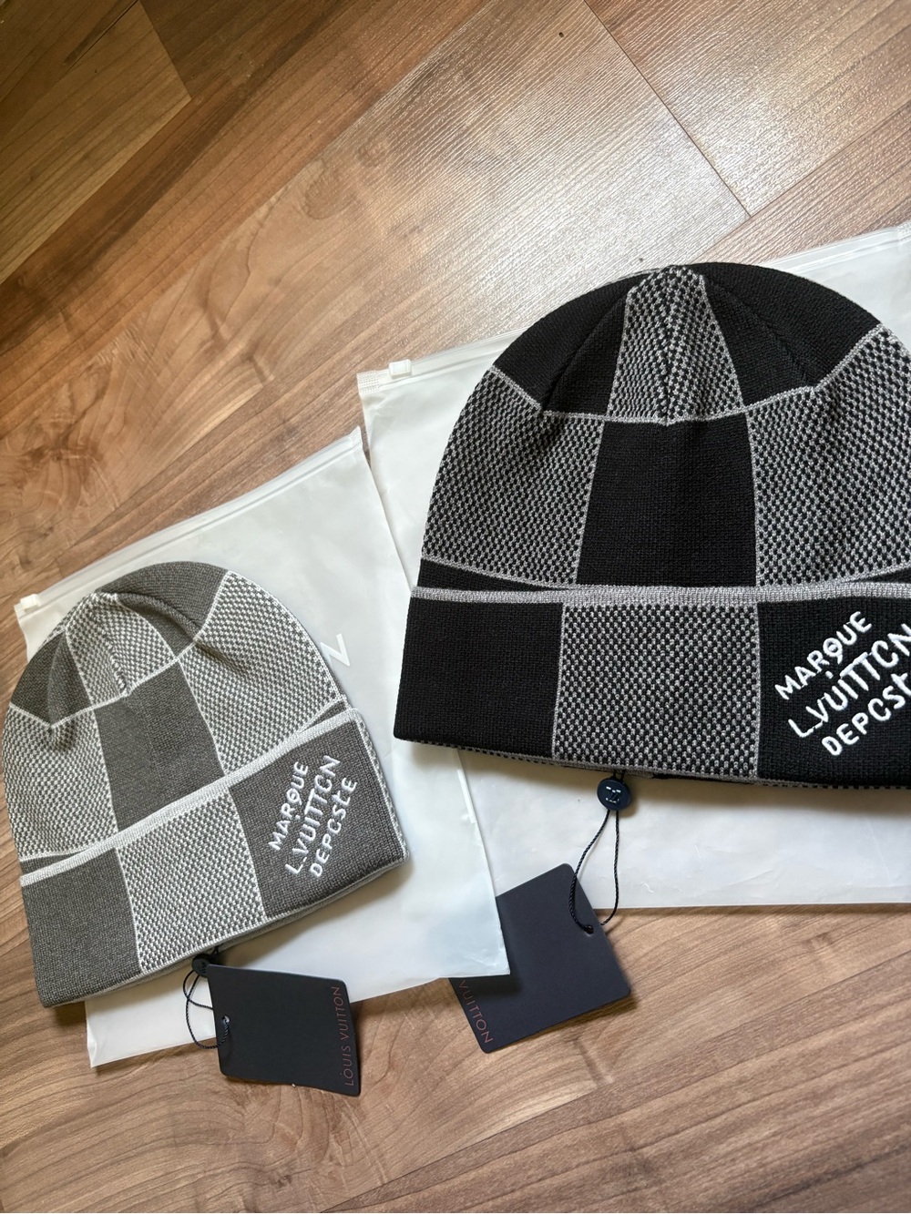 gray lv beanie